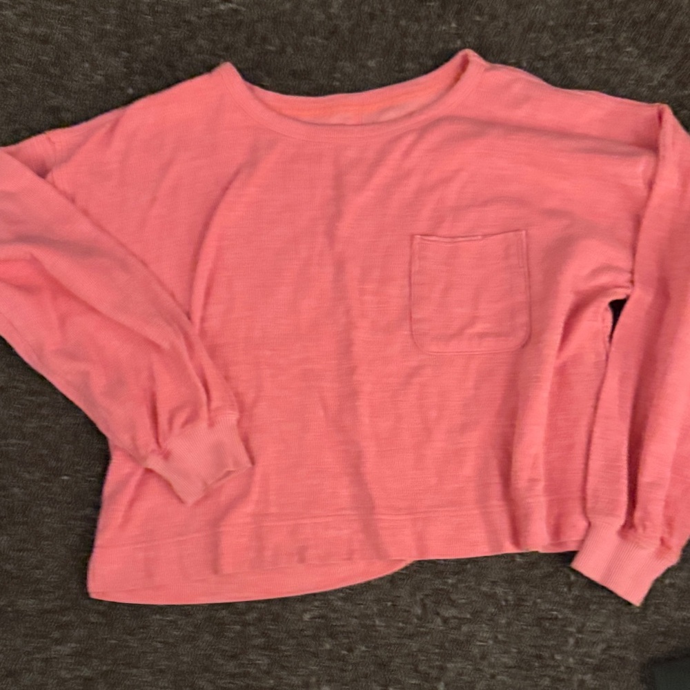 aerie Coral Pink Lightweight Pullover Sweatshirt